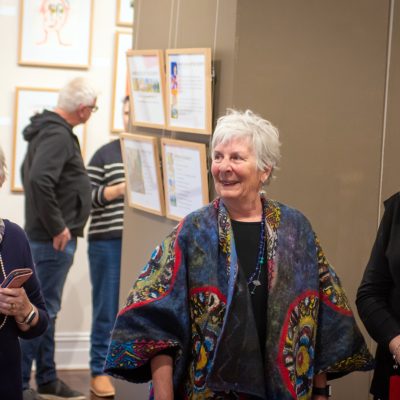 Rosie Catt (artist), Dr Barbara Piscitelli AM (curator) and Julie Lloyd (artist) at the opening of Heart and Soul of the Country